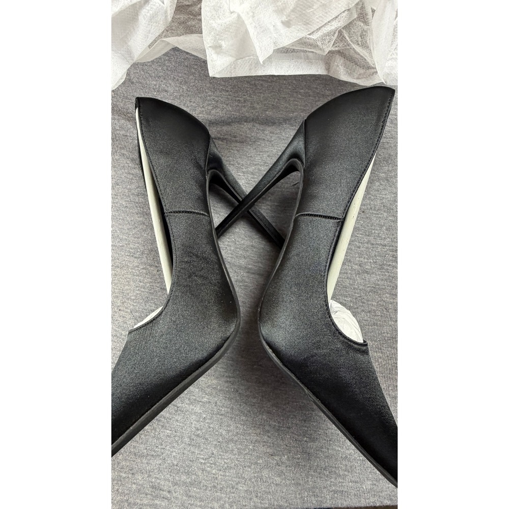 Elisabet Tang Women Black Satin Pointed Toe Stiletto High Heel Pump TE016 Size 6 - Picture 8 of 8